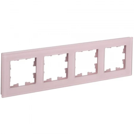 BRITE Рамка 4-местная РУ-4-2-Бр стекло розовый матовый IEK BR-M42-G-31-K14