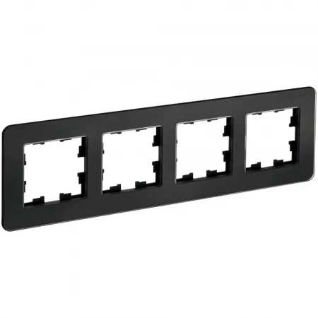 BRITE Рамка 4-местная РУ-4-2-Бр стекло черный RE IEK BR-M42-G-41-K02