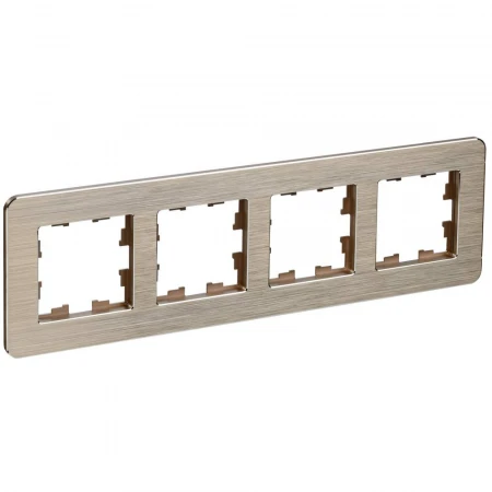 BRITE Рамка 4-местная РУ-4-1-Бр металл шампань RE AL IEK BR-M42-M-21-K37