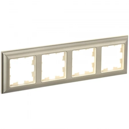 BRITE Рамка 4-местная РУ-4-Бр бежевый/шампань IEK BR-M42-12-3-K10