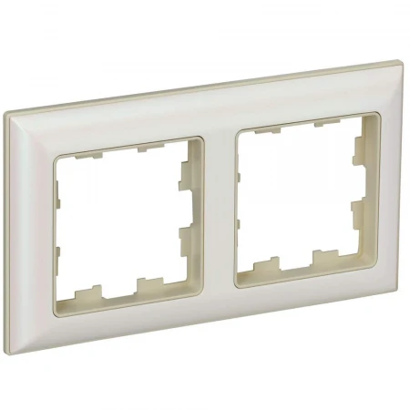 BRITE Рамка 2-местная РУ-2-Бр бежевый/жемчужный IEK BR-M22-12-1-K10