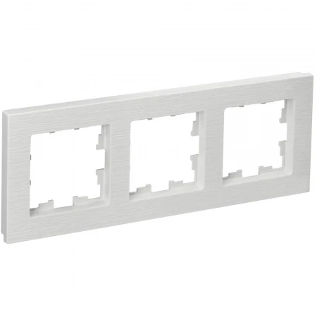 BRITE Рамка 3-местная РУ-3-Бр белый рифленый IEK BR-M32-51-K01