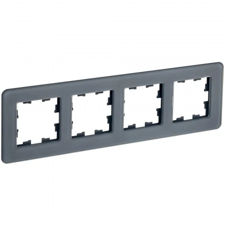 BRITE Рамка 4-местная РУ-4-2-Бр стекло графит RE IEK BR-M42-G-41-K53