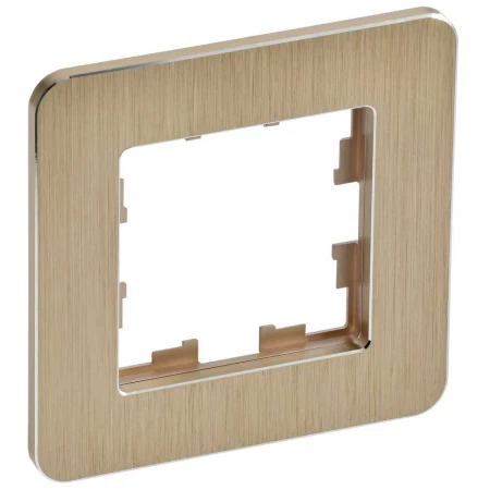 BRITE Рамка 1-местная РУ-1-1-Бр металл шампань RE AL IEK BR-M12-M-21-K37