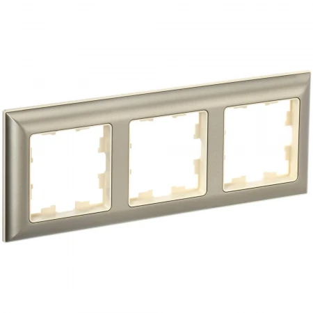 BRITE Рамка 3-местная РУ-3-Бр бежевый/шампань IEK BR-M32-12-3-K10