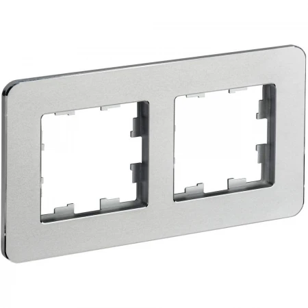 BRITE Рамка 2-местная РУ-2-1-Бр металл алюминий RE IEK BR-M22-M-01-K47