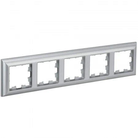 BRITE Рамка 5-местная РУ-5-Бр алюминий/алюминий IEK BR-M52-12-K47