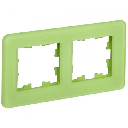 BRITE Рамка 2-местная РУ-2-2-Бр стекло эко грин RE IEK BR-M22-G-41-K06