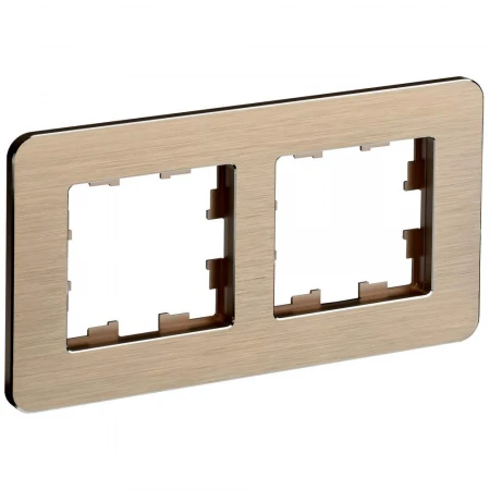 BRITE Рамка 2-местная РУ-2-1-Бр металл шампань RE AL IEK BR-M22-M-21-K37