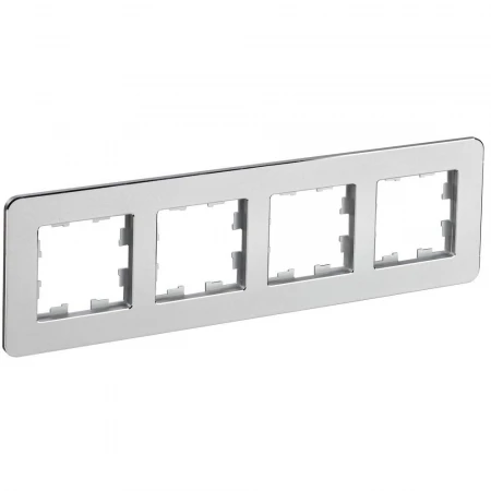 BRITE Рамка 4-местная РУ-4-1-Бр металл алюминий RE IEK BR-M42-M-01-K47