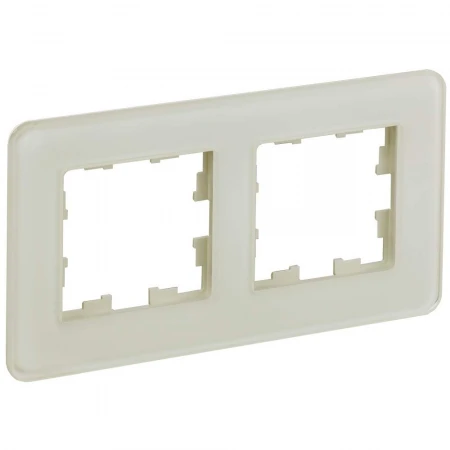 BRITE Рамка 2-местная РУ-2-2-Бр стекло песчаный RE IEK BR-M22-G-41-K98