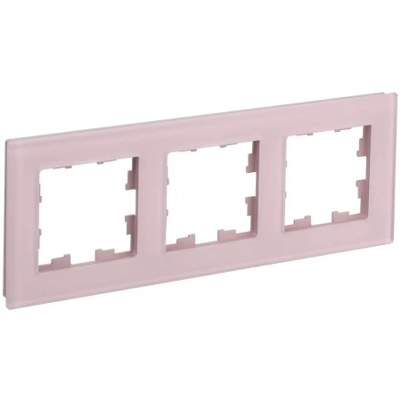 BRITE Рамка 3-местная РУ-3-2-Бр стекло розовый матовый IEK BR-M32-G-31-K14