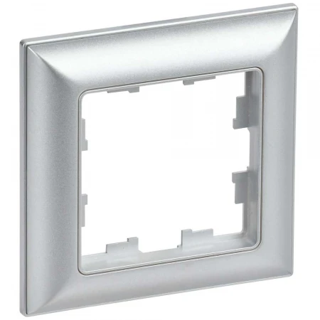 BRITE Рамка 1-местная РУ-1-Бр алюминий/алюминий IEK BR-M12-12-K47