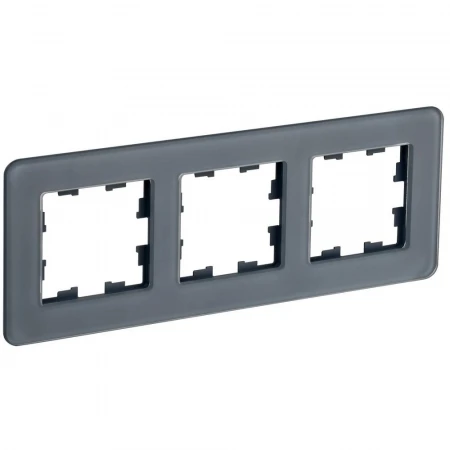 BRITE Рамка 3-местная РУ-3-2-Бр стекло графит RE IEK BR-M32-G-41-K53
