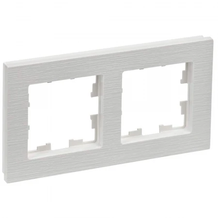BRITE Рамка 2-местная РУ-2-Бр белый рифленый IEK BR-M22-51-K01