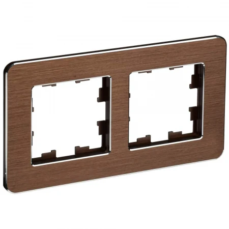 BRITE Рамка 2-местная РУ-2-1-Бр металл коричневый RE AL IEK BR-M22-M-21-K30