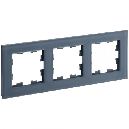 BRITE Рамка 3-местная РУ-3-2-Бр стекло маренго матовый IEK BR-M32-G-31-K35