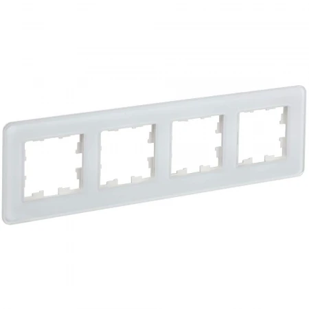 BRITE Рамка 4-местная РУ-4-2-Бр стекло белый RE IEK BR-M42-G-41-K01