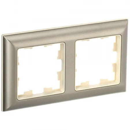 BRITE Рамка 2-местная РУ-2-Бр бежевый/шампань IEK BR-M22-12-3-K10