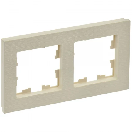 BRITE Рамка 2-местная РУ-2-Бр бежевый рифленый IEK BR-M22-51-K10