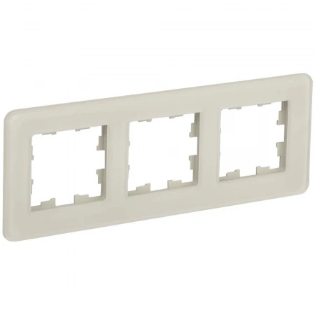 BRITE Рамка 3-местная РУ-3-2-Бр стекло песчаный RE IEK BR-M32-G-41-K98