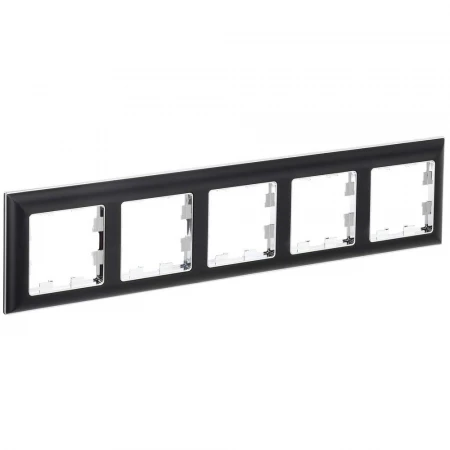 BRITE Рамка 5-местная РУ-5-Бр хром/черный IEK BR-M52-12-2-K23