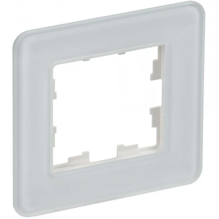 BRITE Рамка 1-местная РУ-1-2-Бр стекло белый RE IEK BR-M12-G-41-K01
