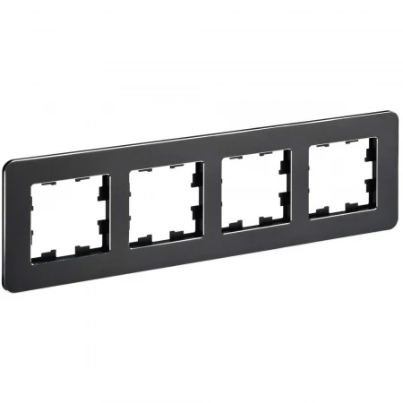 BRITE Рамка 4-местная РУ-4-1-Бр металл черный RE IEK BR-M42-M-01-K02