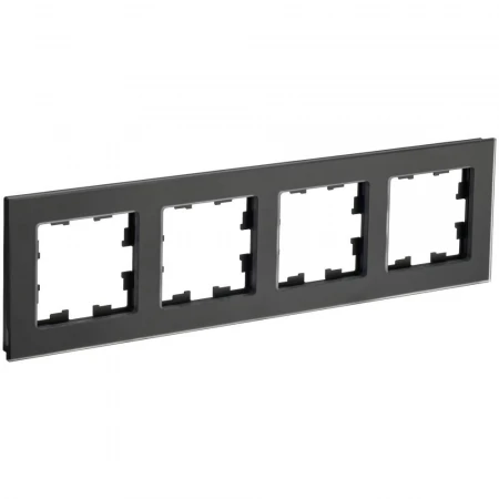 BRITE Рамка 4-местная РУ-4-2-Бр стекло черный матовый IEK BR-M42-G-31-K02
