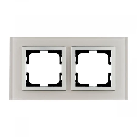 Рамка 2-постовая Mono Electric Style Glass белое стекло 107-710000-161