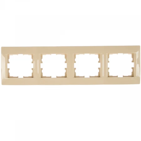 Рамка 4-ая горизонтальная Lezard Karina кремовая 707-0300-149