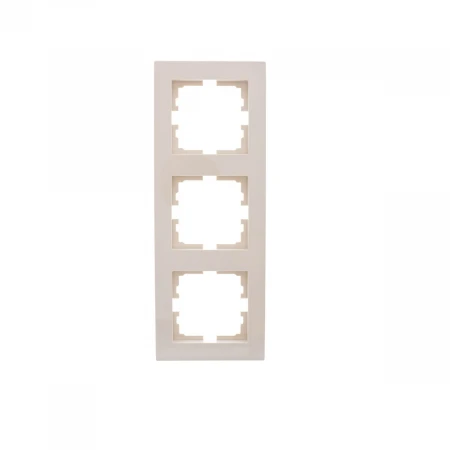 Рамка 3-ая вертикальная Lezard Vesna кремовая 742-0300-153