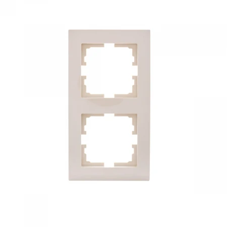 Рамка 2-ая вертикальная Lezard Vesna кремовая 742-0300-152