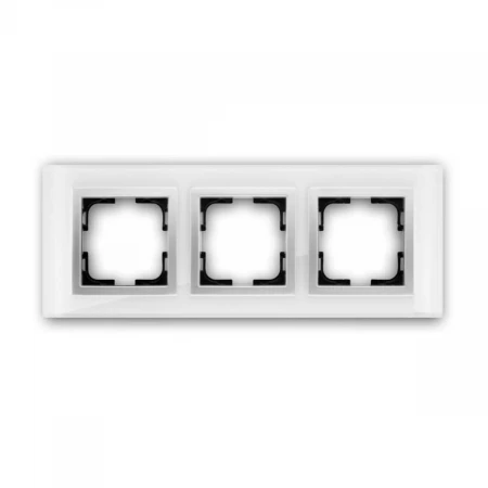 Рамка 3-постовая Mono Electric Style Glass белое стекло 107-710000-162