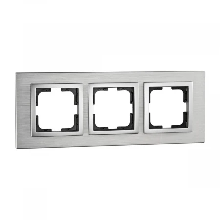 Рамка 3-постовая Mono Electric Style Aluminium серебро 107-800000-162