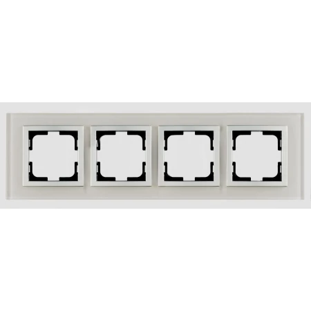 Рамка 4-постовая Mono Electric Style Glass белое стекло 107-710000-163