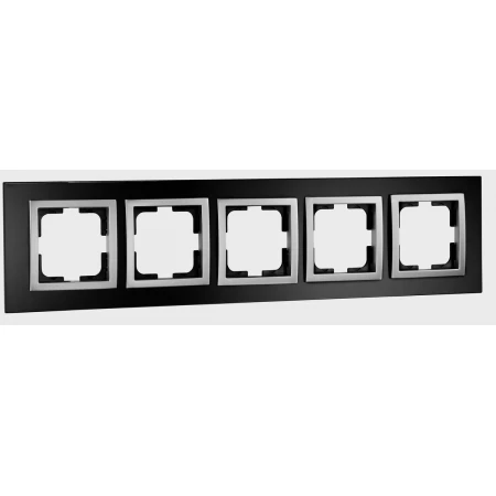 Рамка 5-постовая Mono Electric Style Glass чёрное стекло 107-720000-164