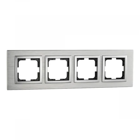 Рамка 4-постовая Mono Electric Style Aluminium серебро 107-800000-163