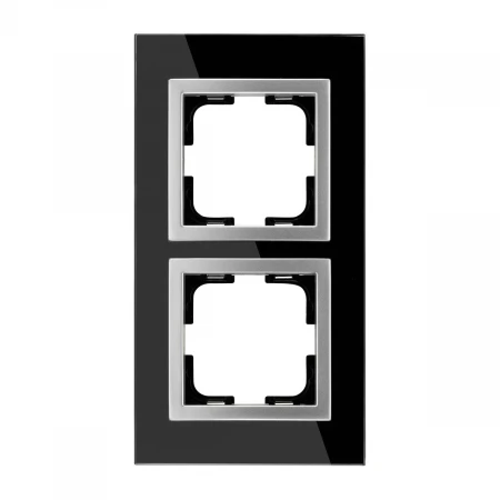 Рамка 2-постовая Mono Electric Style Glass чёрное стекло 107-720000-161