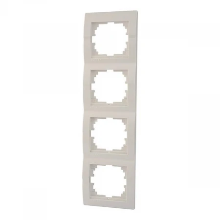 Рамка 4-ая вертикальная Lezard Deriy белая 702-0200-154