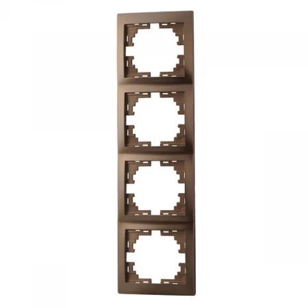 Рамка 4-ая вертикальная Lezard Mira коричневая 701-3100-154