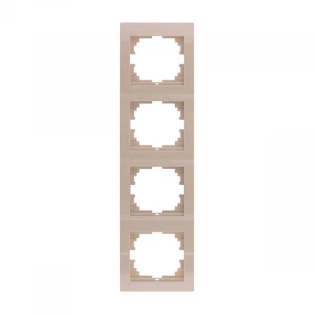 Рамка 4-ая вертикальная Lezard Deriy кремовая 702-0300-154