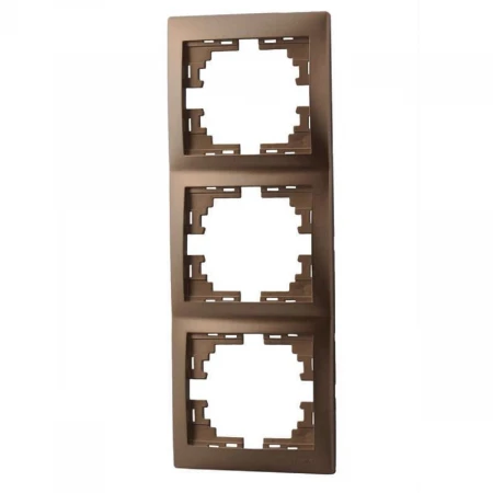 Рамка 3-ая вертикальная Lezard Mira коричневая 701-3100-153
