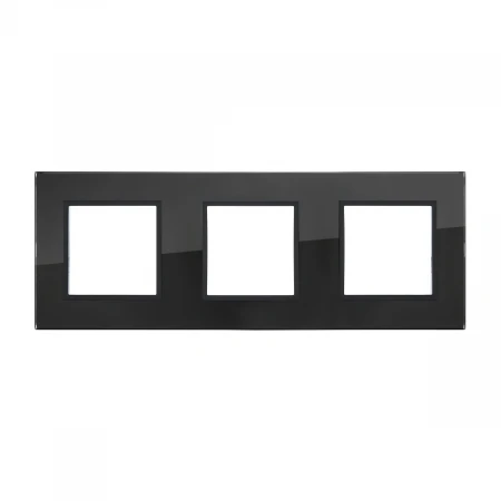Рамка LK Studio 3-постовая из натурального темного стекла LK45 854310-1