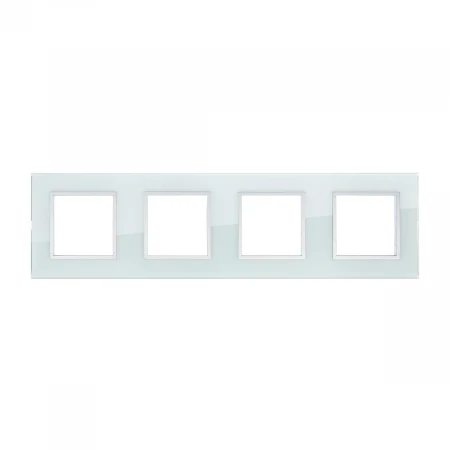 Рамка LK Studio 4-постовая из натурального светлого стекла LK45 854411-1