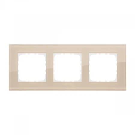 Рамка 3-постовая, натуральное стекло LK Studio (шампань) LK80, 844316-1