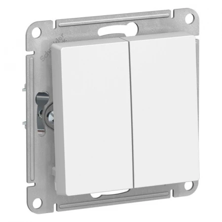 Выключатель двухклавишный Systeme Electric AtlasDesign 10A 250V белый ATN000151