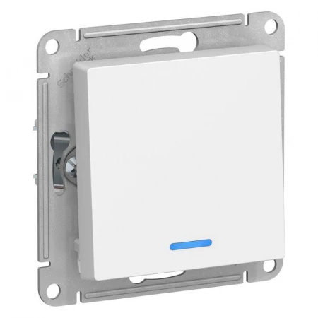 Выключатель одноклавишный Systeme Electric AtlasDesign 10A 250V с подсветкой белый ATN000113