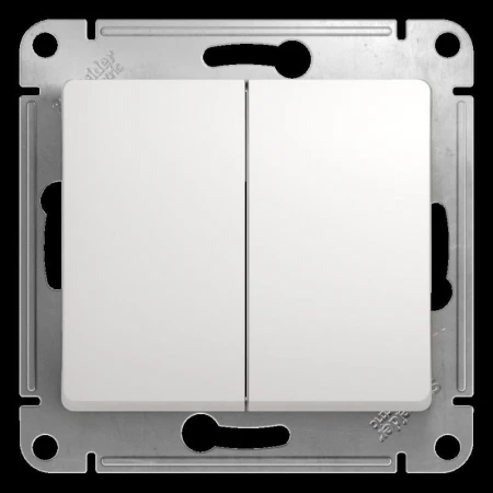 Выключатель двухклавишный Systeme Electric Glossa 10A 250V белый GSL000151