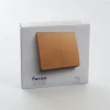 Выключатель двухклавишный беспроводной Feron Smart золото TM82 41726